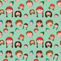 seamless child face pattern