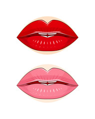 Make-up. Lips with pomade. Lips with pomade. Eps10 vector