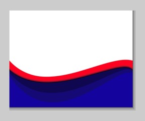 Red blue white abstract wavy background