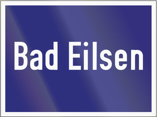 Old design of a sign on a highway exit in Germany