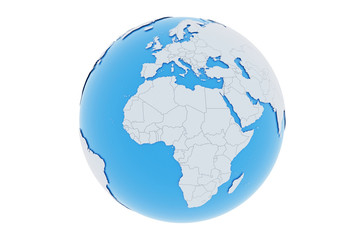 Erde Europa Afrika Länder - hellgrau blau