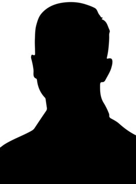 Black silhouette man head account