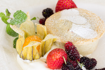 homemade fruit cakes on the plate
