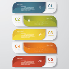 5 steps chart template/graphic or website layout.