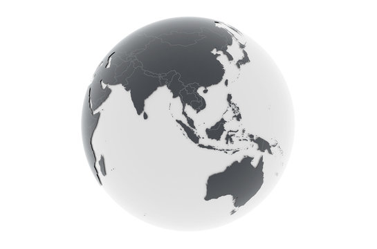 Erde Asien Australien Länder - dunkelgrau hellgrau