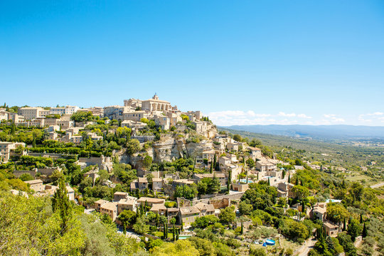View on Gordes, a small typical town in Provence, France