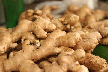 Ginger root at the market