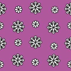 Seamless pink background with abstract flowers