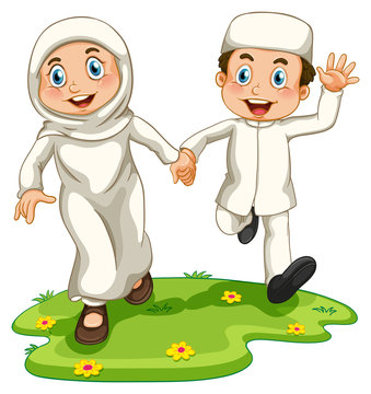 Muslim boy and girl