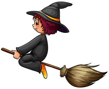 Witch and broom