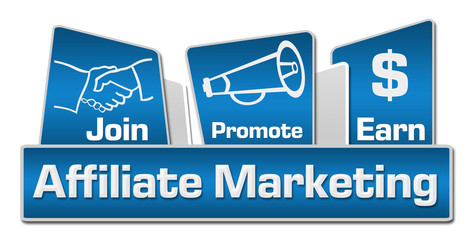 Obraz premium Affiliate Marketing Blue Rounded Squares