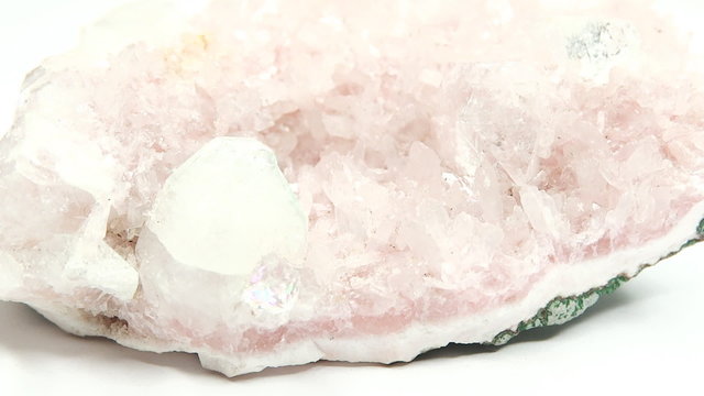 Apophyllite semigem geode crystals geological mineral isolated
