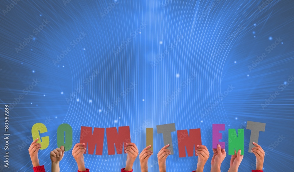 Aufkleber Composite image of hands showing commitment