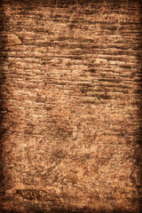 Old Rough Knotted Pine Wood Plank Mottled Vignette Grunge Textur