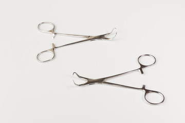 medical instruments isolated on a white background