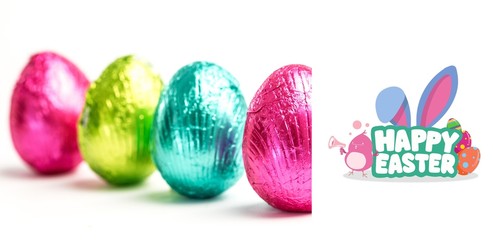 Composite image of happy easter graphic
