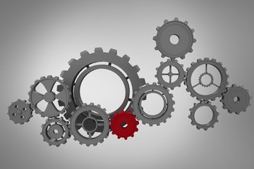Composite image of cogs and wheels