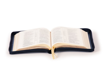 Open book isolated on white background