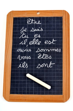 Verbe &ecirc;tre sur l'ardoise