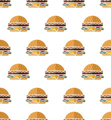 Hamburger vector seamless pattern