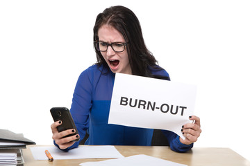 Frau steht kurz vorm Burnout