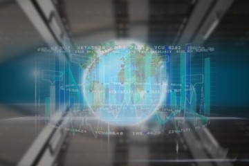 Composite image of earth with forest