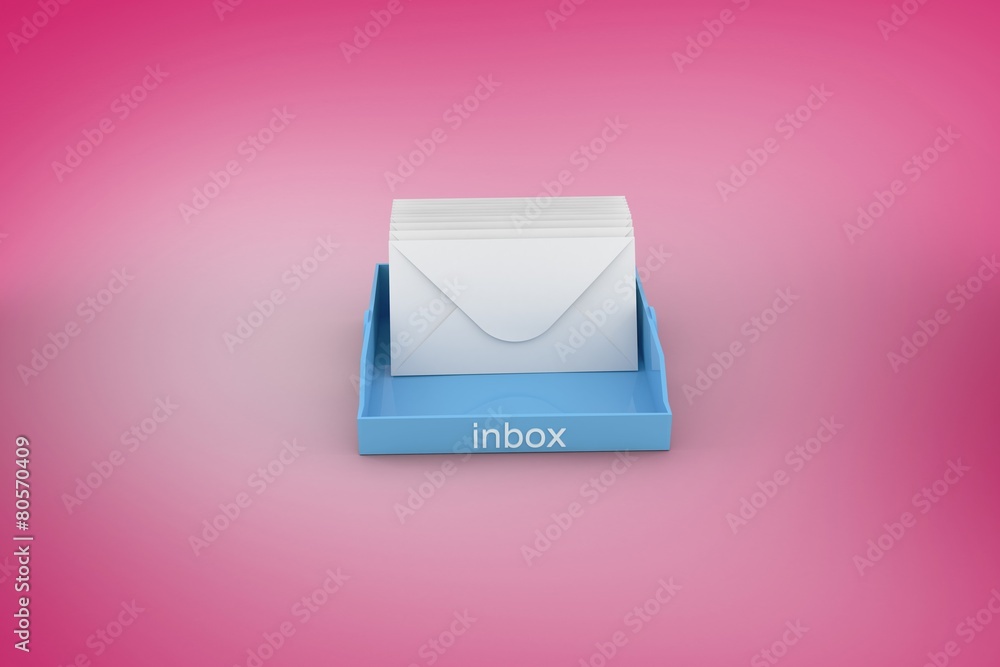 Poster Composite image of blue inbox