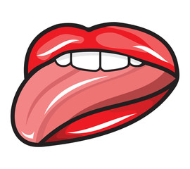 Fototapeta premium Tongue and lips