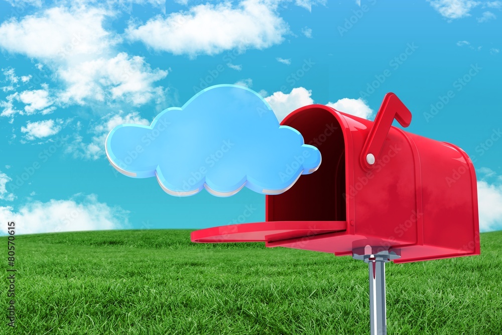 Poster composite image of red email postbox