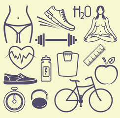 healthy lifestyle vector icons