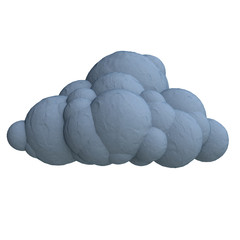 Cartoon cloud from plasticine or clay.