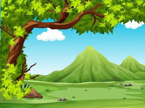 Nature Landscape  Cartoon Background Vector RoyaltyFree Stock Image   Storyblocks