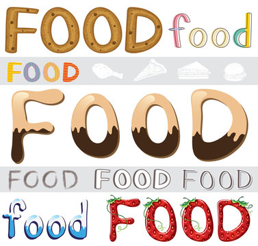 Set of food artwork