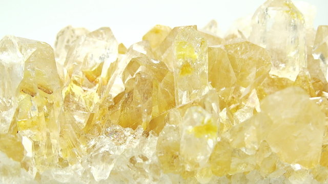 Citrine semigem geode crystals geological mineral isolated