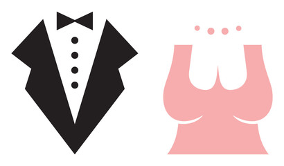 Wedding Couple vector icons - Bride and Groom Vector Icons