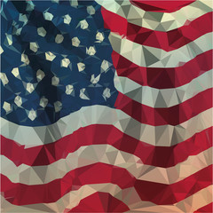Low polygon illustration of USA American flaG