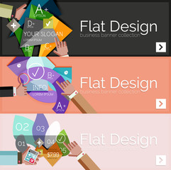 Flat design vector infographic banners with geometric