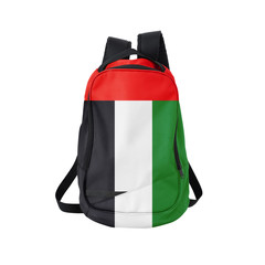 Arab Emirates flag backpack isolated on white