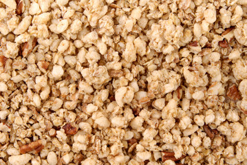 Background with cereal and walnuts