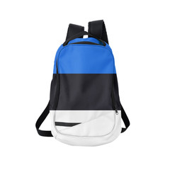 Estonia flag backpack isolated on white