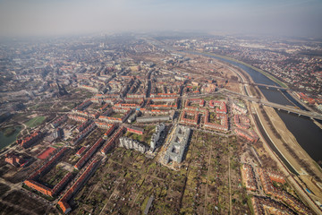 aerial view of Wroclaw city center