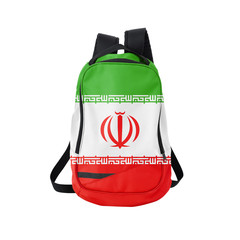 Iran flag backpack isolated on white