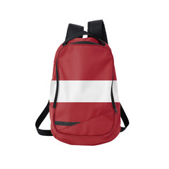 Latvia flag backpack isolated on white