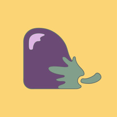 Stylized illustration eggplant flat icon isolated on color