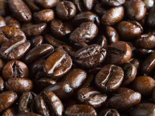 Coffee beans with filter effect retro vintage style