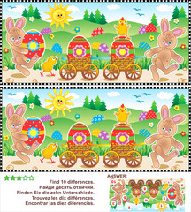 Easter find the differences picture puzzle