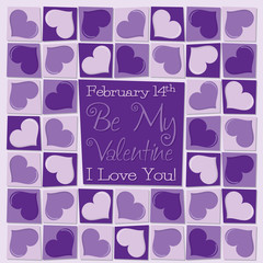 Funky mosaic love heart Valentine's Day card in vector format.