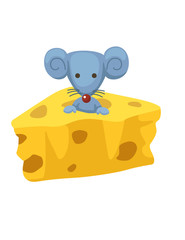 cartoon mouse with a piece of cheese