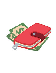 dollar note with wallet