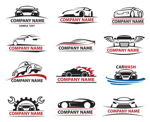 set of twelve car icons